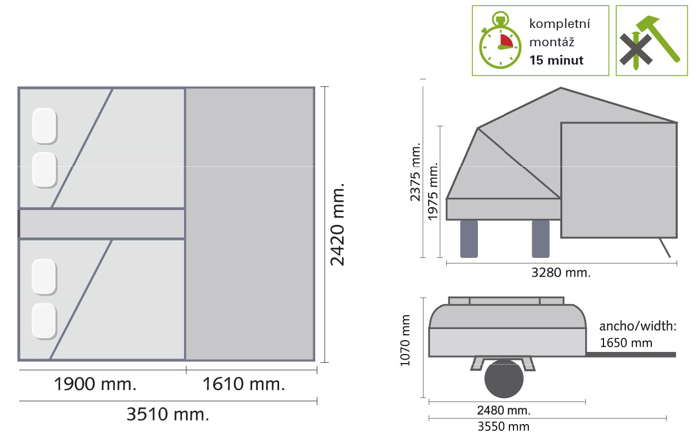 Stanový přívěs MONTANA EXPLORER DUO Kingsize EVO